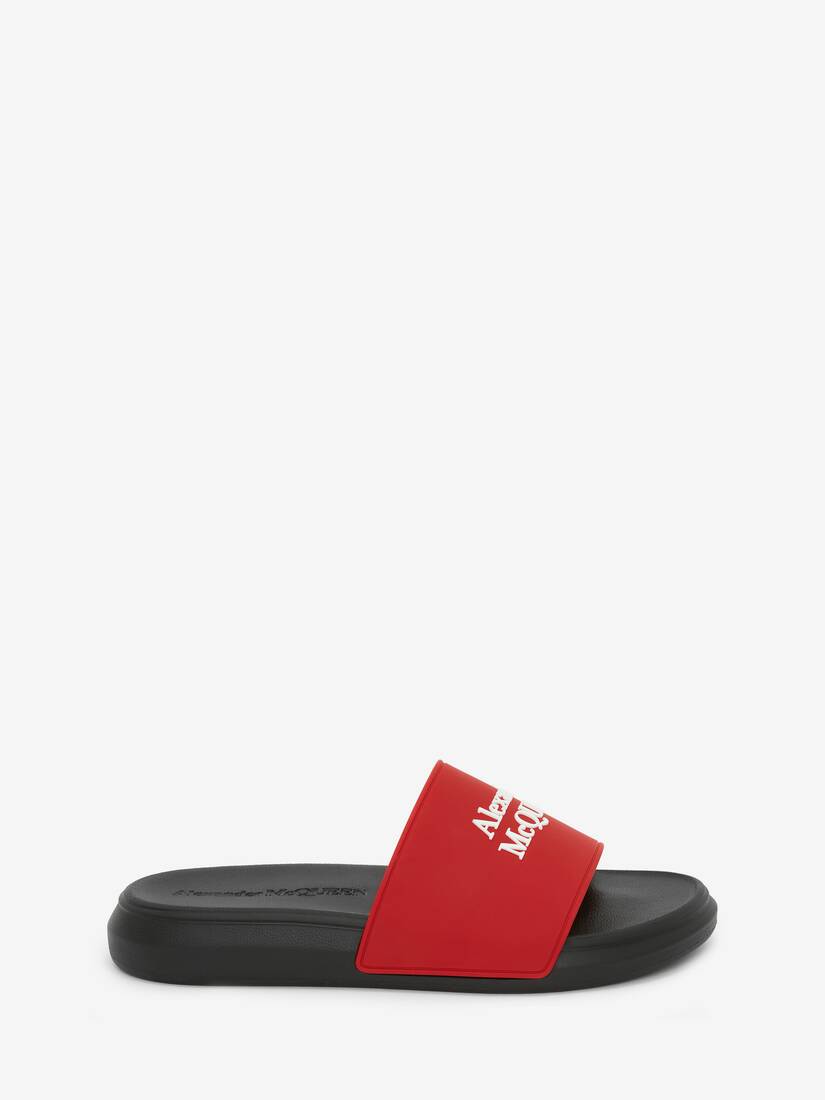 Sandalias Alexander McQueen Pool Slide Hombre - Rojos/Blancos - Mexico 879-USVFJN